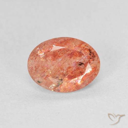 1.20ct Naturale Arancione brillante Pietra solare, Ovale, Traslucido