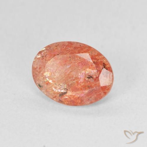 Pietra solare Arancione brillante naturale da 1.20 ct, Ovale, Traslucido