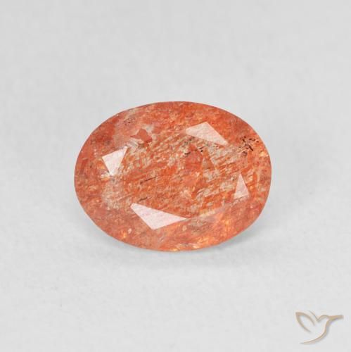 0.92ct Naturale Arancione brillante Pietra solare, Ovale, Traslucido