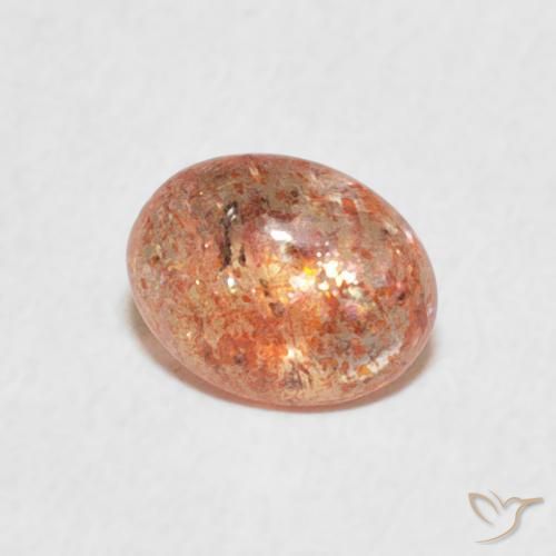 Pietra solare zenzero arancia naturale da 0.77 ct, Ovale, Traslucido