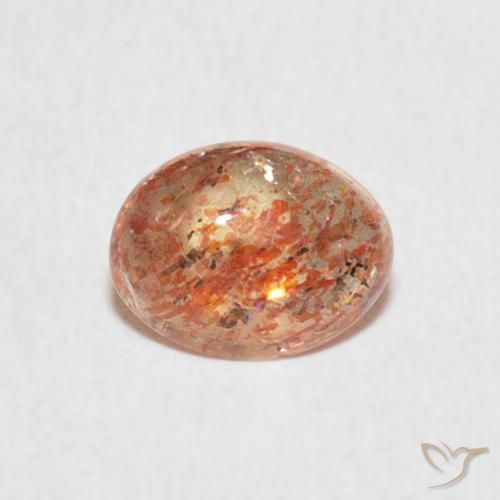 0.85ct Naturale Arancio caldo Pietra solare, Ovale, Traslucido