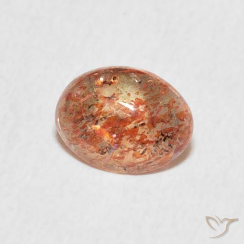 Pietra solare Arancio caldo naturale da 0.85 ct, Ovale, Traslucido