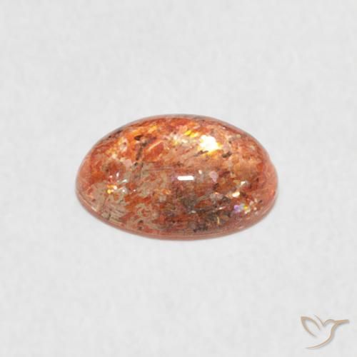 Pietra solare Arancio caldo naturale da 0.85 ct, Ovale, Traslucido