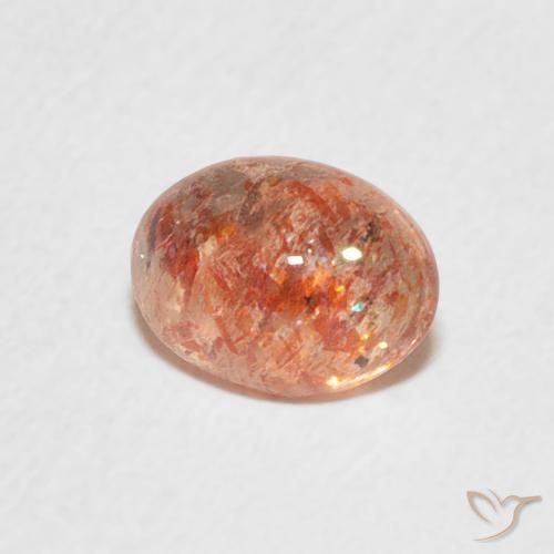 Pietra solare Arancio Medio naturale da 1.04 ct, Ovale, Traslucido