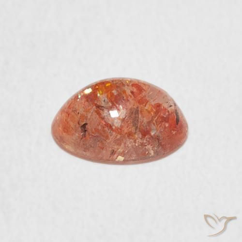 Pietra solare Arancio Medio naturale da 1.04 ct, Ovale, Traslucido