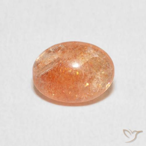 1.08ct Naturale Medium Light-Orange Pietra solare, Ovale, Traslucido