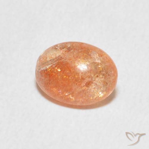 Pietra solare Medium Light-Orange naturale da 1.08 ct, Ovale, Traslucido