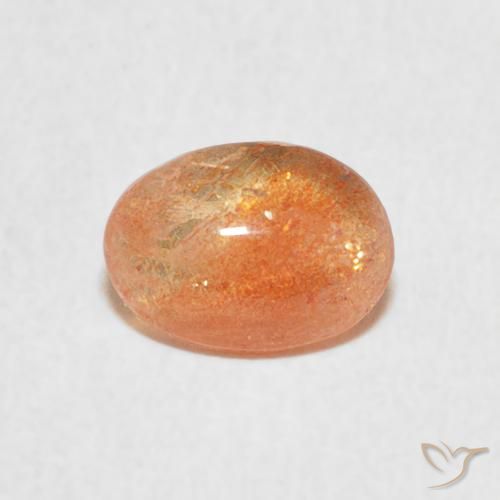 0.94ct Naturale Medium Light-Orange Pietra solare, Ovale, Traslucido