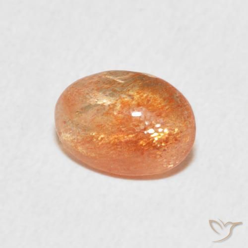 Pietra solare Medium Light-Orange naturale da 0.94 ct, Ovale, Traslucido