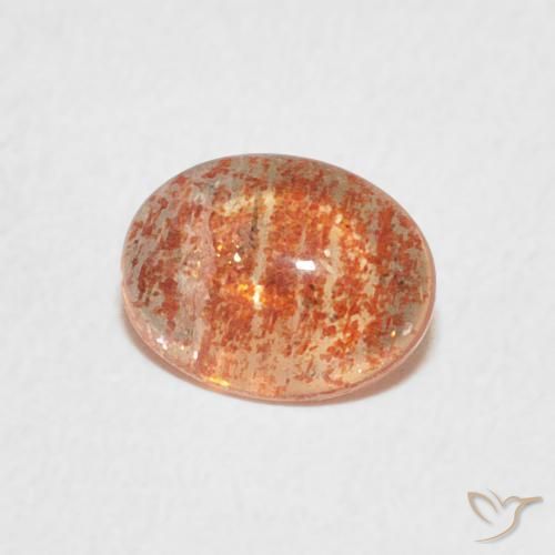 Pietra solare Arancio Medio naturale da 0.74 ct, Ovale, Traslucido