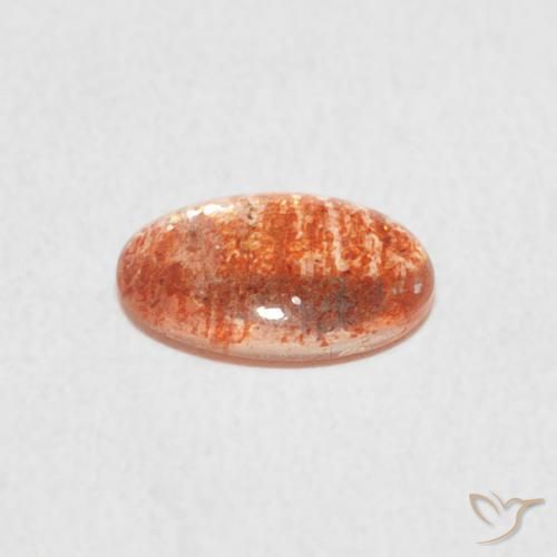 Pietra solare Arancio Medio naturale da 0.74 ct, Ovale, Traslucido