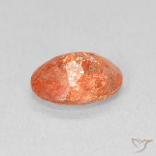 Pietra solare Arancio Medio naturale da 1.15 ct, Ovale, Traslucido