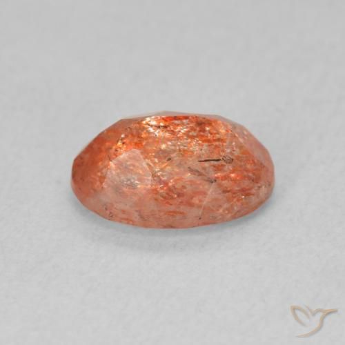 Pietra solare Medium Light-Orange naturale da 1.20 ct, Ovale, Traslucido