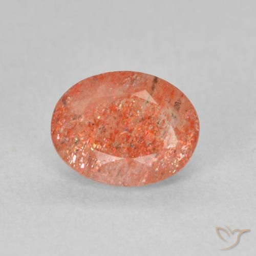 1.18ct Naturale zenzero arancia Pietra solare, Ovale, Traslucido