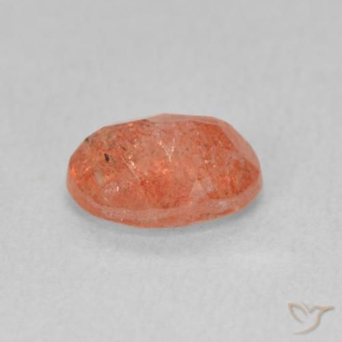 Pietra solare zenzero arancia naturale da 1.18 ct, Ovale, Traslucido