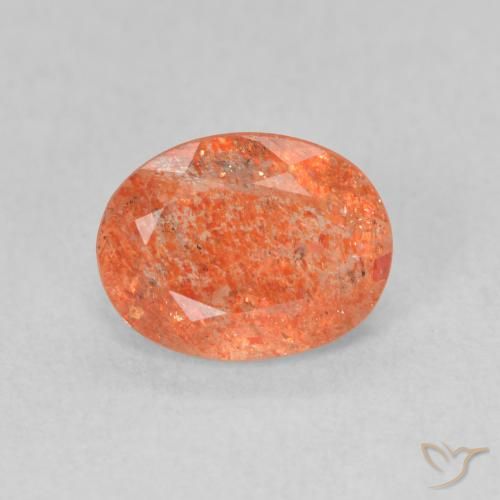 1.26ct Naturale Arancione brillante Pietra solare, Ovale, Traslucido