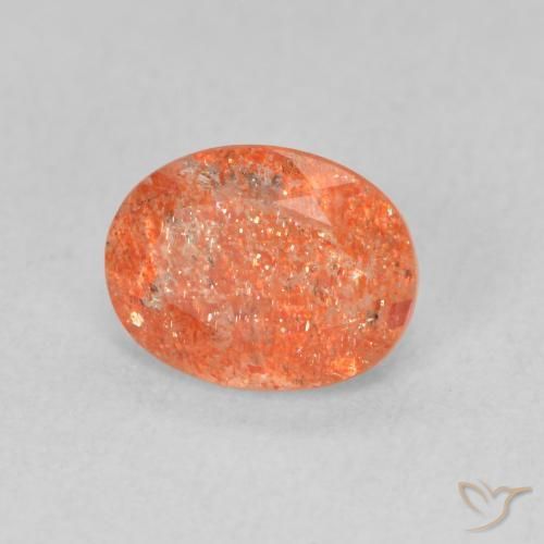 Pietra solare Arancione brillante naturale da 1.26 ct, Ovale, Traslucido