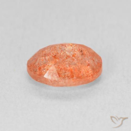 Pietra solare Arancione brillante naturale da 1.26 ct, Ovale, Traslucido