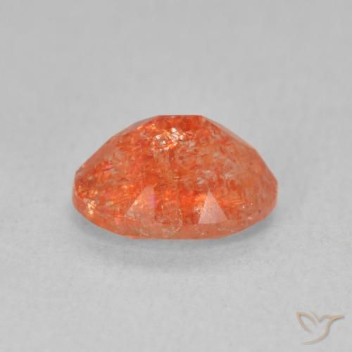 Pietra solare Arancione brillante naturale da 1.29 ct, Ovale, Traslucido