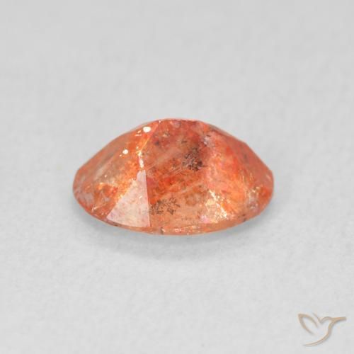 Pietra solare Arancione brillante naturale da 0.94 ct, Ovale, Traslucido