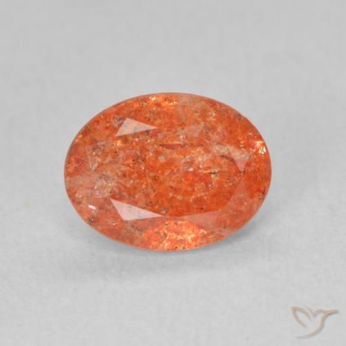 1.23ct Naturale Arancio Medio Pietra solare, Ovale, Traslucido