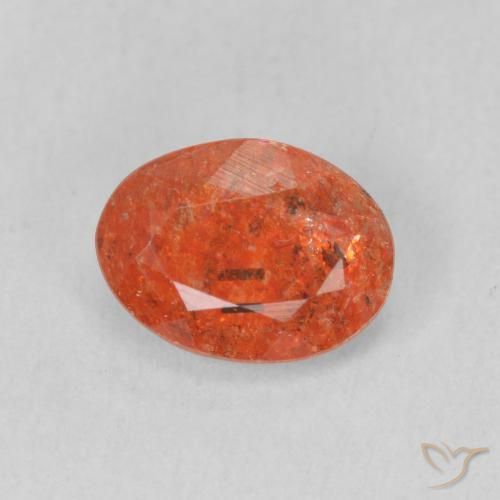 1.08ct Naturale Arancia Fuoco Pietra solare, Ovale, Traslucido