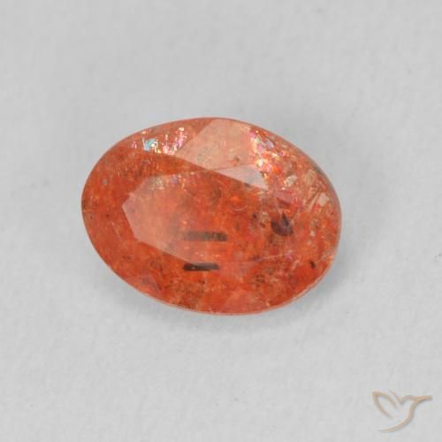 Pietra solare Arancia Fuoco naturale da 1.08 ct, Ovale, Traslucido