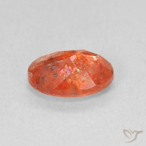 Pietra solare Arancia Fuoco naturale da 1.08 ct, Ovale, Traslucido