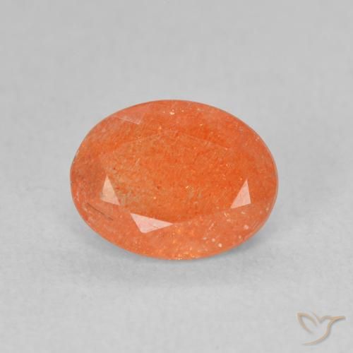 1.25ct Naturale Arancio Medio Pietra solare, Ovale, Traslucido