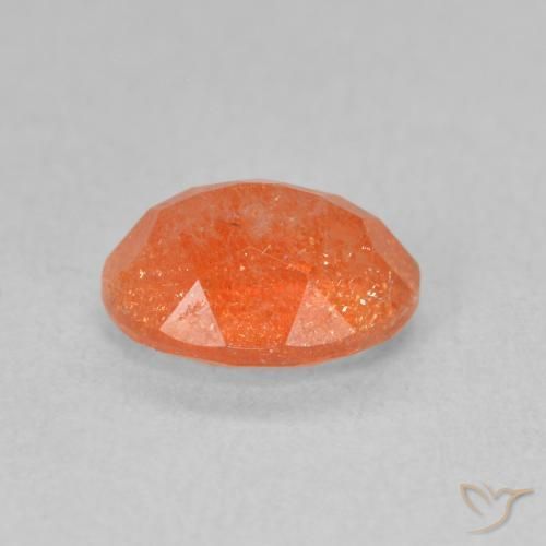 Pietra solare Arancio Medio naturale da 1.25 ct, Ovale, Traslucido
