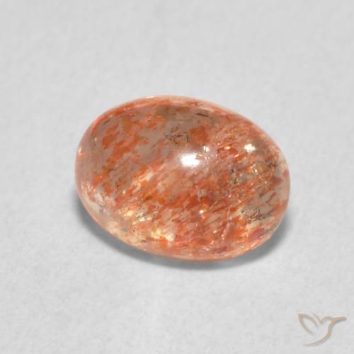 Pietra solare zenzero arancia naturale da 1.17 ct, Ovale, Traslucido