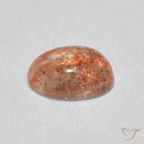Pietra solare zenzero arancia naturale da 1.17 ct, Ovale, Traslucido