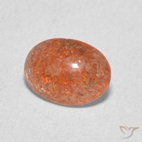 Pietra solare Arancio Medio naturale da 1.04 ct, Ovale, Traslucido