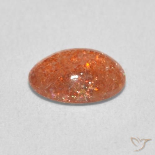 Pietra solare Arancio Medio naturale da 1.04 ct, Ovale, Traslucido