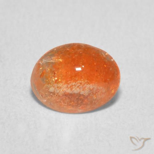0.77ct Naturale Arancione scuro Pietra solare, Ovale, Traslucido