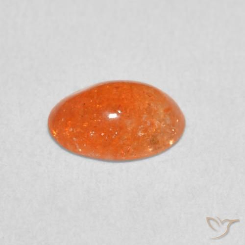Pietra solare Arancione scuro naturale da 0.77 ct, Ovale, Traslucido
