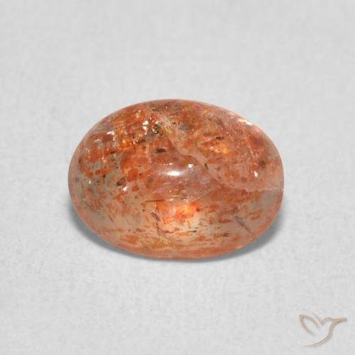 0.97ct Naturale Arancione rossastra Pietra solare, Ovale, Traslucido