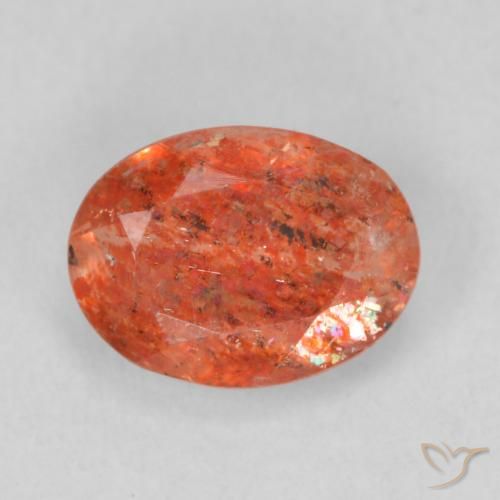 Pietra solare Arancione Ambra naturale da 1.03 ct, Ovale, Traslucido