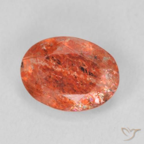 Pietra solare Arancione Ambra naturale da 1.03 ct, Ovale, Traslucido