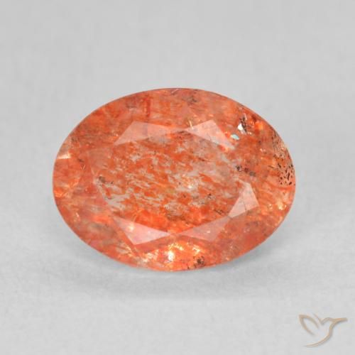 1.05ct Naturale Arancione brillante Pietra solare, Ovale, Traslucido