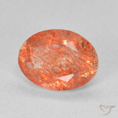 Pietra solare Arancione brillante naturale da 1.05 ct, Ovale, Traslucido