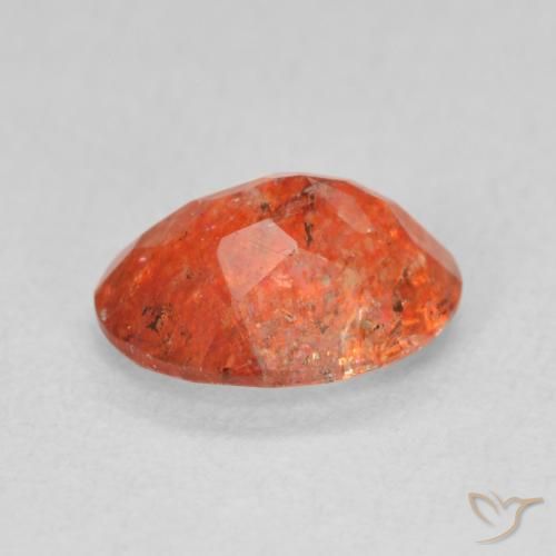 Pietra solare Arancione brillante naturale da 1.05 ct, Ovale, Traslucido