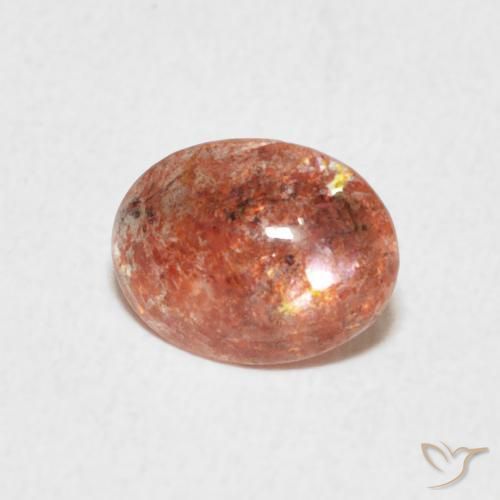 Pietra solare Arancio Medio naturale da 0.99 ct, Ovale, Traslucido