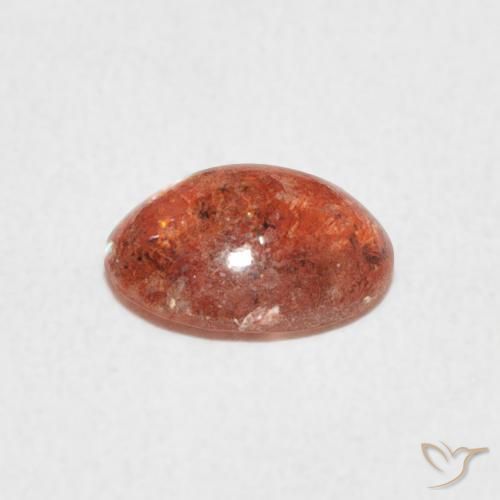 Pietra solare Arancio Medio naturale da 0.99 ct, Ovale, Traslucido