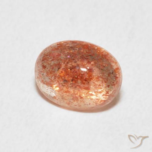 Pietra solare Arancio Medio naturale da 1.16 ct, Ovale, Traslucido