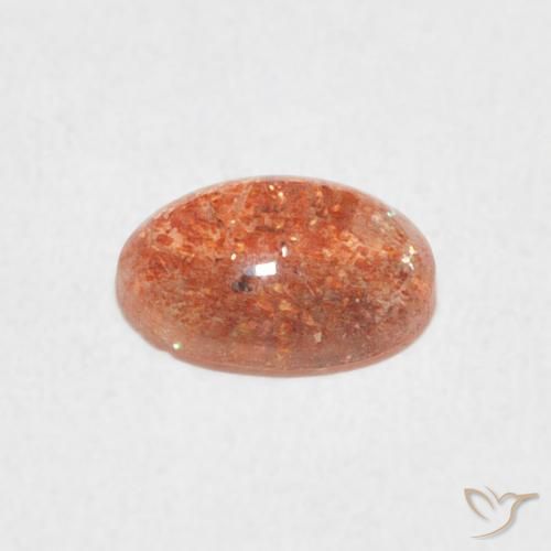 Pietra solare Arancio Medio naturale da 1.16 ct, Ovale, Traslucido