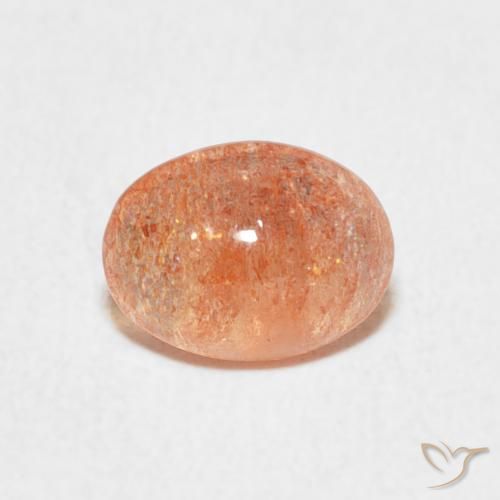 1.11ct Naturale Arancio tigre chiaro Pietra solare, Ovale, Traslucido