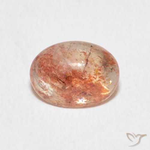 Pietra solare Arancio tigre chiaro naturale da 1.08 ct, Ovale, Traslucido
