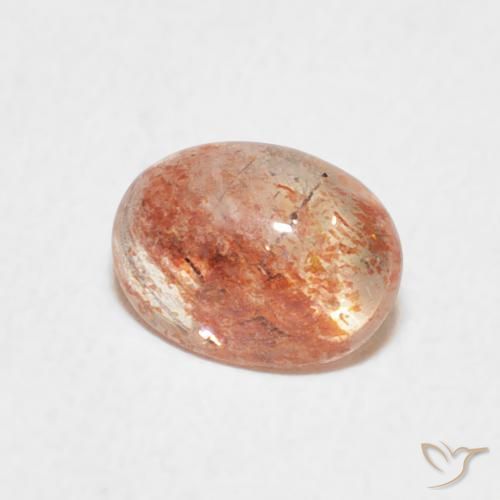 Pietra solare Arancio tigre chiaro naturale da 1.08 ct, Ovale, Traslucido