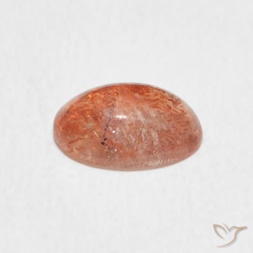 Pietra solare Arancio tigre chiaro naturale da 1.08 ct, Ovale, Traslucido